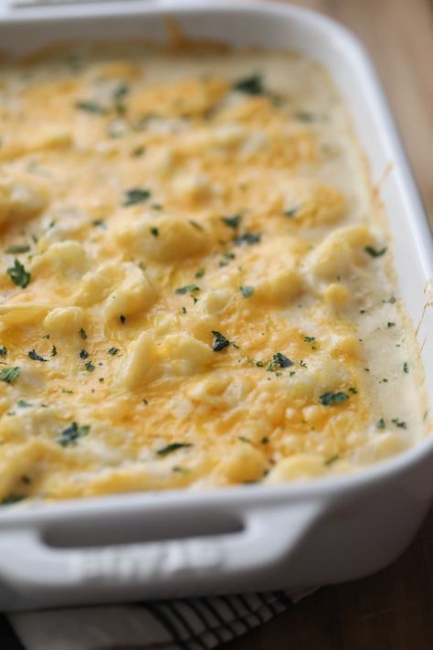 Cauliflower Au Gratin, Cauliflower Side Dish, Au Gratin Recipes, Cauliflower Gratin, Easy Cauliflower, Creamy Cauliflower, Baked Cauliflower, Easy Side Dish, Thanksgiving Side