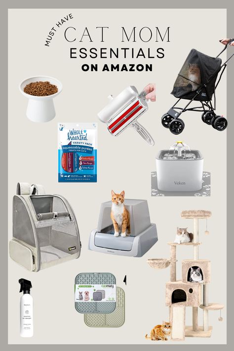 Must have cat mom products! My favorite self cleaning litterbox, the best carrier for fur babies, and much more of my favs! Stuff For Kittens, Amazon Mom Must Haves, Cat Organization, Cats Accessories, Kitten Set Up, Cat Essentials List, Amazon Cat Must Haves, Cat Nessesities, Cat Space