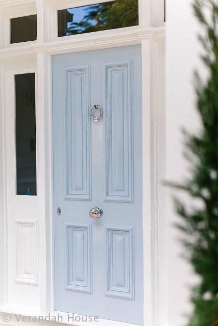 A Recent Project Porta Halloween, Blue Front Door, Door Paint Colors, Blue Cottage, Painted Front Doors, Front Door Colors, Blue Door, Door Color, Beautiful Doors