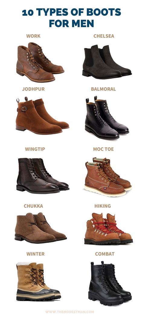 types of boots for men New Trend Shoes, Mens Outfits Dressy, Trending Shoes For Men, Types Of Boots, Boots Men Outfit, Boots Outfit Men, Men Boot, Fashion College, Mens Winter Boots