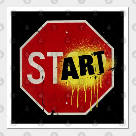 Upcycling, Stop Sign Painting Ideas, Stop Sign Art, Shop Stop Sign, Street Sign Decor, Street Sign Art, Star Sign Art, Graffiti Quotes, Wall Street Art