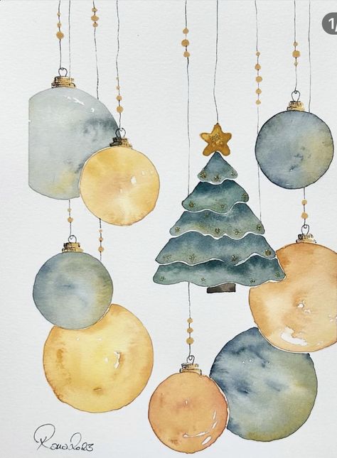 Watercolor Christmas Cards Diy, Painted Christmas Cards, Watercolour Christmas, Learn Watercolor Painting, Relaxing Evening, Christmas Card Art, Family Christmas Cards, Diy Watercolor Painting, 카드 디자인