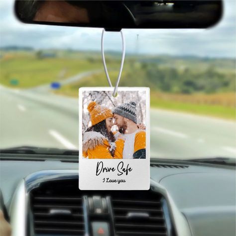 Personalized Photo Car Ornament Hanging Car Polaroid Any Image Driving Test Pass Gift Idea First Car Charm Gift New Car Gift, First Car Gift Ideas, Gift For Car Lover, Spotify Car Thing, Polaroid Car Hanger, Car Hanging Accessories, Inside Car, Mirror Decal, Bf Gifts