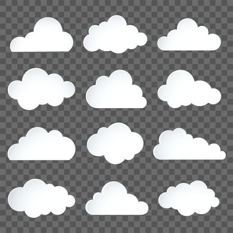 Kawaii Cloud Drawing, Cloud Shapes Drawing, Cute Cloud Stickers, Clouds Vector Illustration, Cloud Cute Drawing, Cartoon Clouds Drawing, Cloud Shapes Template, Cloud Vector Illustration, Cloud Illustration Drawing