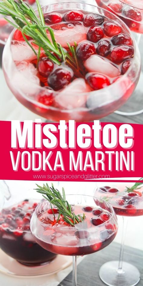 Christmas Martini Recipes, Christmas Cocktails Vodka, Mistletoe Martini, Christmas Vodka, Holiday Martinis, Martini Recipes Vodka, Christmas Drinks Alcohol Recipes, Christmas Drinks Recipes, Christmas Martini