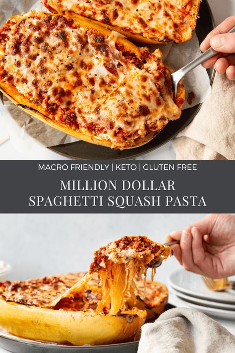 Spaghetti Squash Million Dollar, Things To Do With Spaghetti Squash, Spaghetti Squash Ricotta Bake, Spaghetti Spaghetti Squash Recipes, Delicious Spaghetti Squash Recipes, Spaghetti Squash Baked Spaghetti, Spaghetti Squash Red Sauce, Keto Speggetti Squash Recipes, Stuff Spaghetti Squash