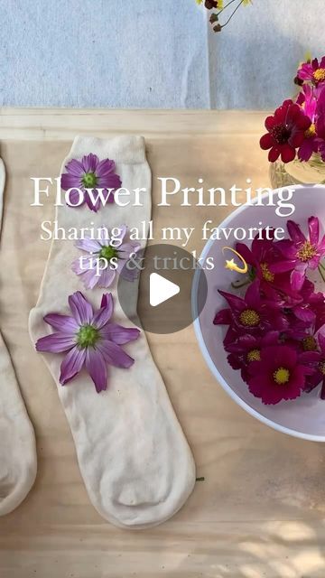 Jamie Young - Natural Dye Educator on Instagram: "👉🏼 ✨Comment BLOOM & I’ll send you my free eco printing guide that explains exactly how to create beautiful plant prints on socks🌼✨  The truth is, there really are no fast tricks when it comes to natural dyeing. It’s a nuanced process that involves a lot of thought and intention. It can take time to figure out how to get fantastic prints. 🌿 That’s why I’m sharing some of my favorite tips with you today! 🩵  In the video, I mention that I’ll further explain why I use a good amount of detergent to avoid bleeding in the first post dye wash. 🧼 The surfactants in detergent are designed to bind to impurities and pull them away from the fabric. This means that the unbound dye that’s coming off of your fabric will have less of a chance of rebin Eco Printing Tutorial, Printing Crafts, Eco Dyeing Fabric, Plant Prints, Eco Dyeing, Natural Dyeing, Bloom Where You Are Planted, Jamie Young, Botanical Dyeing