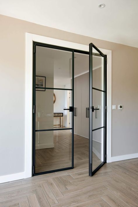 Crittal Doors, Internal Double Doors, Internal Glass Doors, Double Doors Interior, Double Glass Doors, Doors Interior Modern, Living Room Door, Glass Doors Interior, Kitchen Doors