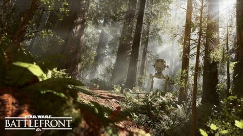 #Star Wars: Battlefront, #Battle of Endor, #Star Wars, #Galactic Empire, #trees, #AT-ST, #Endor, wallpaper Star Wars Endor, Darth Vader Wallpaper, Star Wars Video Games, Star Wars Planets, Forest Moon, Gta 4, Star Wars Spaceships, Battle Droid, Star Wars Trooper