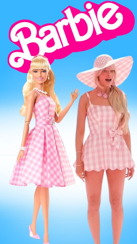 Barbie The Movie Doll, Margot Robbie as Barbie, Collectible Doll Wearing Pink White Gingham Dress Daisy Chain Necklace, Collector Barbie, Barbie Land, Barbie 2023, Barbie The Movie, Pink Gingham Dress, Have The Best Day, Barbie Gifts, Movie 2023