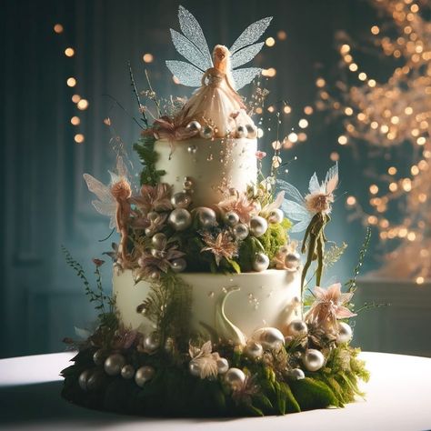 Fairy Cake… #wedding #weddingcake #weddinginspiration #ai #aiart #aiartcommunity #aiartwork #aiartist #digitalart #digitalillustration #fairy #cake Fairy Themed Wedding Cake, Forest Quinceanera, Enchanted Forest Quinceanera Theme, Enchanted Forest Quinceanera, Crazy Wedding Cakes, Quinceanera Theme, Fairy Woodland, 18th Cake, Wedding Cake Tops