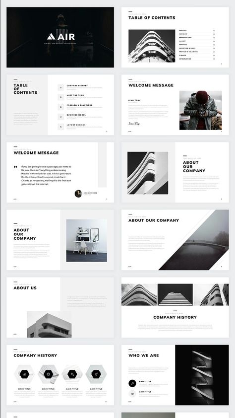 The Air Minimal & Modern Google Slide template is a stylish and sophisticated choice for any presentation. With its clean and simple design, it provides a professional and polished look that is sure to make a great impression on your audience. This template comes with a variety of slide layouts, such as title, text, and image slides, that can be easily customized to fit your needs. The use of minimal style and modern design elements make this template easy to read and navigate, making it a great Slide Presentation Design, Presentation Slide Design, Google Slide Presentation, Presentation Slides Design, 포트폴리오 레이아웃, Powerpoint Slide Designs, Presentation Design Layout, Presentation Styles, Slides Design