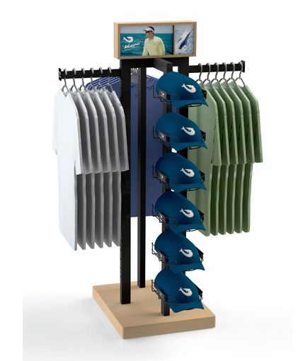 Retail Clothing Display, Apparel Display, Uniform Display, Retail Clothing Racks, Print Shop Design, T-shirt Display, Clothing Rack Display, Store Shelves Design, Clothing Store Displays