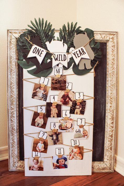 First Birthday Party Wild One, First Safari Birthday Party, 1st Birthday Where The Wild Things Are, Safari Birthday Party One Year, Zoo Themed First Birthday Party, Wild Things 1st Birthday Party, One Wild Year Photo Board, Wild One Twins Birthday Party, The Wild Things First Birthday