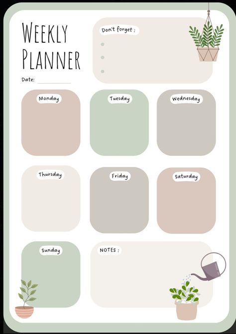 Good Notes Templates Free Planner Weekly, Planner Inspo Aesthetic, Planner Aesthetic Ideas, Organised Planner, Weekly Planner Aesthetic, Planer Design, To Do List Aesthetic, Weekly Planner Ideas, Cute Weekly Planner