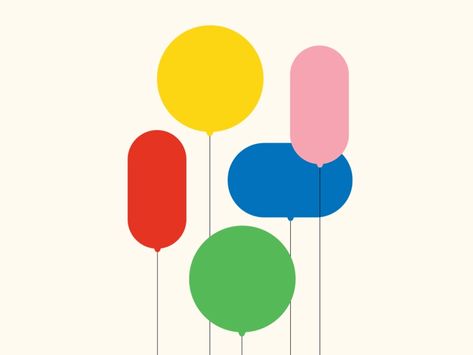 Balloons by Michele Byrne on Dribbble Kids Branding Design, Balloon Logo, Baby Boy Newborn Photography, Balloon Illustration, Balloon Design, Learning Design, Pattern Images, Kids Logo, E Card