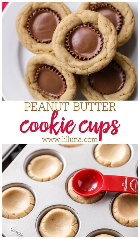 Reeses Cups Cookies, Peanut Butter Cookie Bites, Easy Reese’s Pieces Cookies, Mini Peanut Butter Cup Cookies, Peanut Butter Cup Cookies Recipe, Peanut Butter Cookies With Reeces Cup, Reese’s Cup Cookies, Reese’s Peanut Butter Cup Cookie Recipe, Reeces Cup Cookies