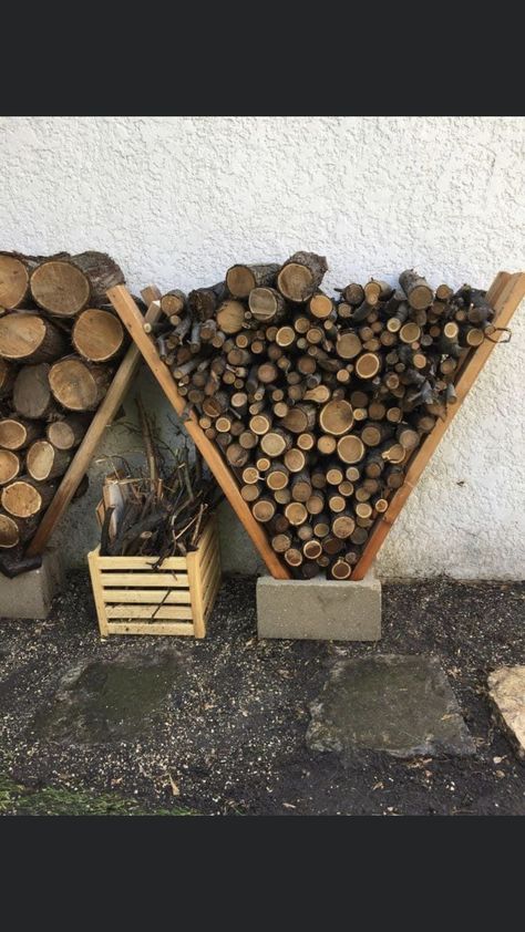 Firewood Storage Outdoor, Outdoor Firewood Rack, Storage Outdoor, Fire Wood, Landscaping Flowers, Firewood Storage, Fire Pit Designs, Diy Backyard Landscaping, Wood Shed