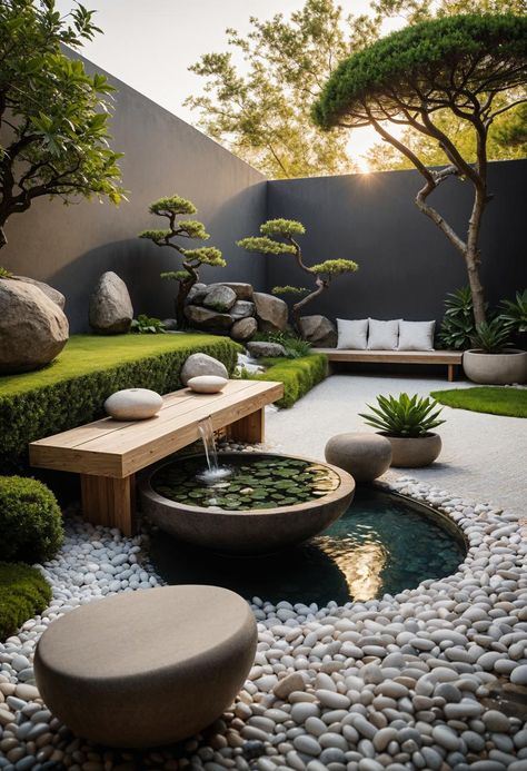 Ready to dig into some small garden layout ideas that defy their size? Let's get started! Home Outside Garden Ideas, Zen Backyard Landscaping, Landscaped Garden Ideas, Small Landscape Ideas, Minimal Garden Design, Garden Center Ideas, Small Outdoor Garden Ideas, Little Garden Ideas, Small Landscaping Ideas