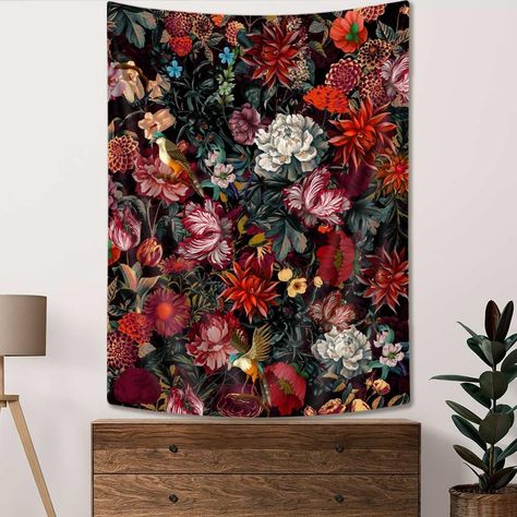 PRICES MAY VARY. [PREMIUM QUALITY]: Floral tapestry is made of 100-percent polyester with HD printing, bright colors, soft and durable. Size: 40X60 inches; 60X71 inches; 60X80 inches; 70X90 inches. [EXQUISITE DESIGN]: Exquisite wall tapestry will bring life and vitality to your space, make your room more comfortable, and can also be used as a beautiful gift for friends, children, classmates. [WIDE RANGE OF USES]: It can be used as tapestry, wall hanging, background cloth, curtains, tablecloths, Vintage Floral Art, Cloth Curtains, Cottagecore Room Decor, Magical Decor, Dormitory Decoration, Tapestry Vintage, Hanging Bedroom, Plants Wall, Photo Wall Decor