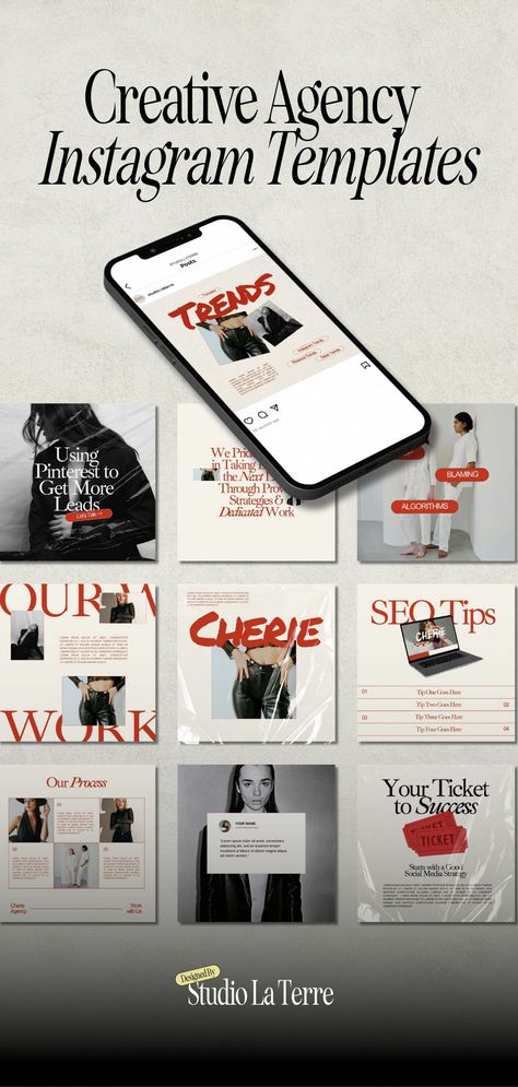 Elevate your Instagram feed with professionally designed red Instagram templates, perfect for creative #Social_Media_Design_Portfolio #Editorial_Social_Media_Design #Creative_Agency_Instagram_Feed #Marketing_Agency_Instagram_Feed