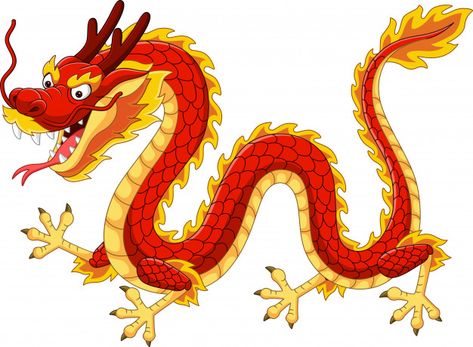 Dragón chino rojo de dibujos animados vo... | Premium Vector #Freepik #vector #caracter Red Chinese Dragon, Dragon Flying, Dragon Chino, Dragon Rouge, Chinese Crafts, Dragon Tail, New Year Illustration, Cartoon Dragon, Chinese Cartoon