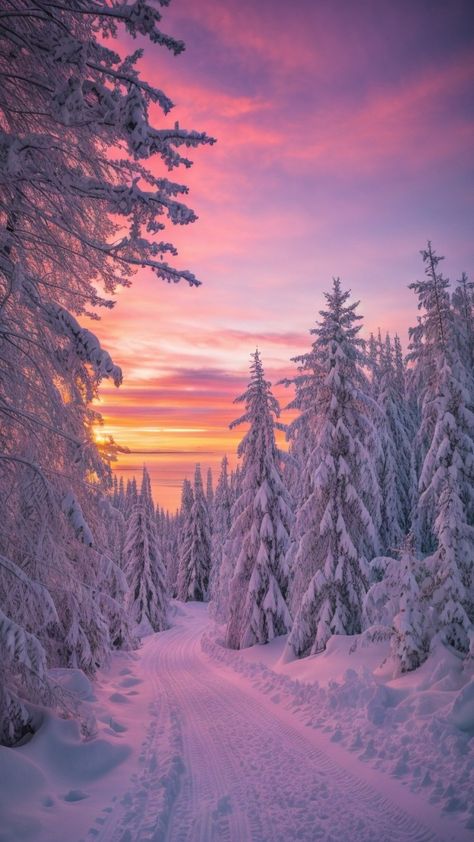 Christmas Phone Wallpaper, Winter Sunset, Pretty Landscapes, Winter Wallpaper, Winter Scenery, Winter Pictures, Pretty Wallpapers Backgrounds, Landscape Wallpaper, Nature Aesthetic