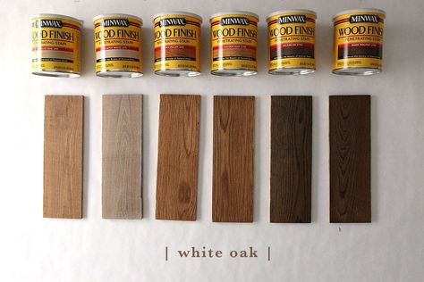 How 6 Different Stains Look On 5 Popular Types of Wood - Chris Loves Julia Color Wood Stain, Floor Stain Colors, Minwax Stain Colors, Wood Floor Stain Colors, Jacobean Stain, Stain On Pine, Minwax Stain, Floor Stain, Wood Stain Colors