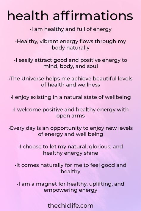 Click for 10 Health Affirmations to use for general wellbeing, wellness, and positive energy #lawofattraction #loa #manifestation #manifest #personalgrowth #personaldevelopment #woowoo #changeyourlife  #goodvibes #manifestlove #highvibes #spirituality #theuniverse Positive Quotes For Life Encouragement, Positive Quotes For Life Happiness, Health Affirmations, Spiritual Manifestation, Daily Positive Affirmations, Morning Affirmations, Law Of Attraction Affirmations, Manifestation Journal, Self Love Affirmations