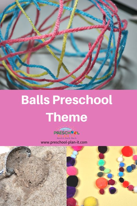 Preschool Balls Theme!  Over 30 Activities to use in your preschool classroom from art to math to science and more! May Math Activities Preschool, Fun Themes For Preschool, Ball Preschool Crafts, Sport Theme Preschool, Art With Balls, Ball Art Activities For Preschool, Ball Activities For Preschool, Ball Preschool Activities, Ball Projects For Preschool