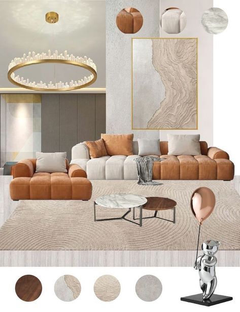 Modern burnt orange and neutral trends Balcony Wardrobe, Materials Board Interior Design, Rectangular Living Rooms, Living Room Foyer, Carpet Size, Interior Design Mood Board, Mood Board Design, Room Layout, Abstract Styles