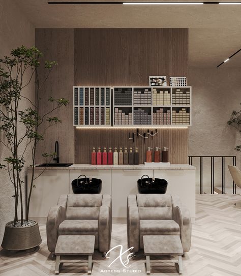 Gorgeous Beauty Salon , KSA :: Behance Hairdresser Salon Design, Makeup Products Foundation, Small Salon Designs, Small Hair Salon, Hair Salon Interior Design, Home Hair Salons, Spa Interior Design, Hair Salon Design, Beauty Salon Furniture