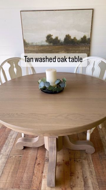 Refinish Oak Kitchen Table, Oak Dining Table Redo, How To Paint A Dining Table, Oak Table Stain Colors, Refinishing Old Oak Table, How To Stain A Wood Table, Diy Paint Kitchen Table, Redone Oak Table, Dining Table Makeover Before After