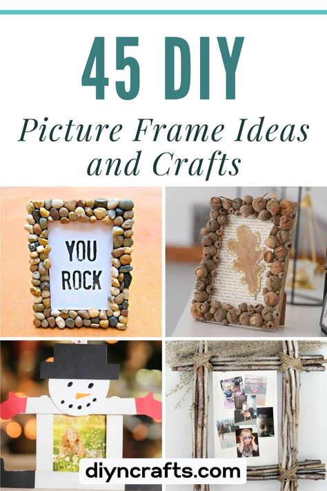 45 DIY Picture Frame Ideas and Crafts Make Your Own Picture Frames Ideas, Using Picture Frames For Decor, Diy Family Picture Frame, Upcycle Picture Frames Diy, Picture Frame Hacks Diy Projects, Crafty Picture Frames, Decorating Frames Ideas, Upcycle Photo Frames, How To Decorate A Frame