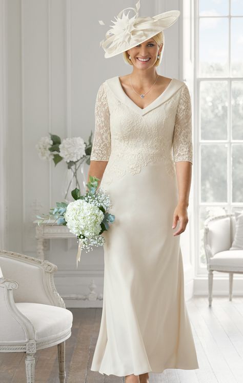 2FAFB888-A58A-4E42-B6D9-0778E69C8454 Wedding Dress With Hat, Older Bride Dresses, Wedding Dresses For Older Brides, Dresses For Older Brides, Casual Wedding Dresses, Informal Wedding Dresses, Bride Attire, Informal Weddings, Drumstick Recipes