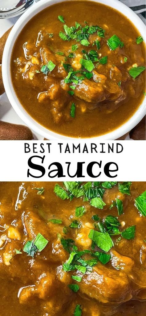 Tamarind Sauce Recipe Trinidad, Tamarind Sauce Recipe, Tamarind Dressing, Asian Cusine, Tamarind Recipes, Food Sauces, Jerk Marinade, Trinidad Recipes, Pork Sauce