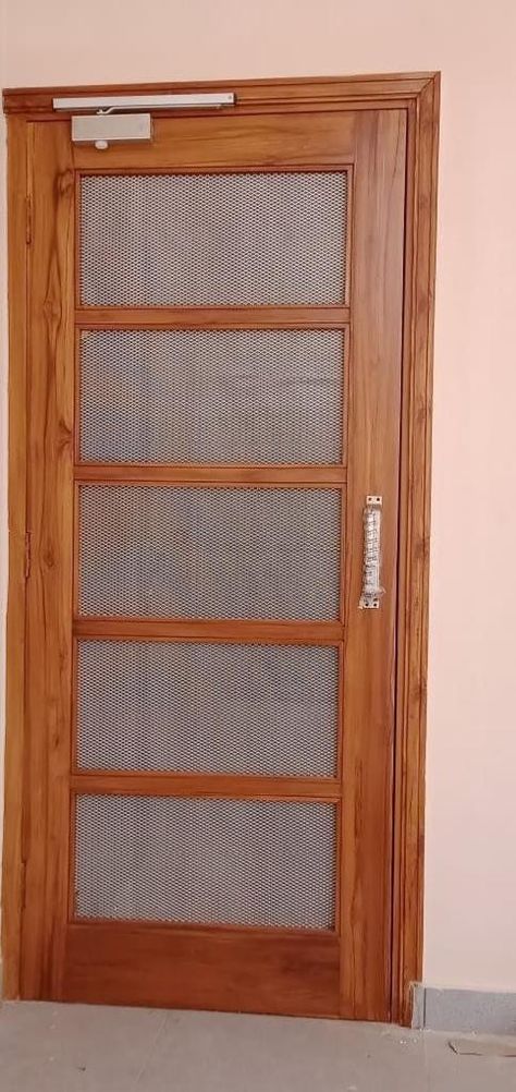 Single Net Door Design, Jali Door Design Modern Dabal Door, Main Jali Door Design Modern Wooden, Front Jali Door Design Modern, Latest Wooden Door Designs, Mesh Door Design Wooden, Main Door Jali Design Entrance, Jali Door Design Modern Interior, Front Jali Door Design