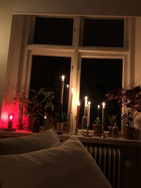 Room Filled With Candles, Warehouse Bedroom, Candle Light Room, Cozy Apartment Living Room, Cookie Factory, Living Room Candles, Bedroom Candles, Aesthetic Apartment, Decker Bus