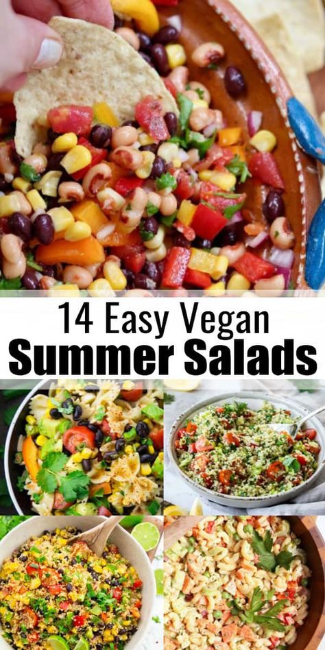 Healthy Vegan Recipes, Vegan Summer Recipes, Quick Vegan Meals, Easy Summer Dinners, Vegetarian Salads, Vegan Salad Recipes, Healthy Summer Recipes, Summer Salad Recipes, All Recipes