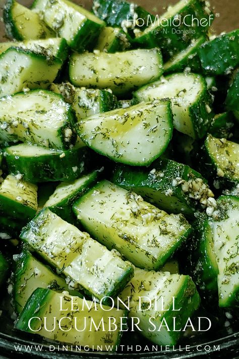 Cucumber With Dill Salad, Dill And Cucumber Salad, Healthy Creamy Cucumber Salad, Side Dishes With Cucumbers, Light Bbq Side Dishes, Cucumber And Dill Recipes, Side Salad With Salmon, Cucumber Balsamic Salad, Lemon Dill Salad