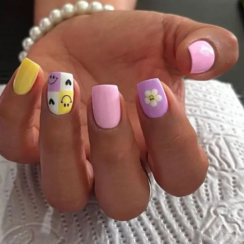 Whimsical Nail Art, Summer Nails Art, Kids Nail Designs, Pastel Nails Designs, Confetti Nails, Wow Nails, Gel Nail Art Designs, Summer Toe Nails