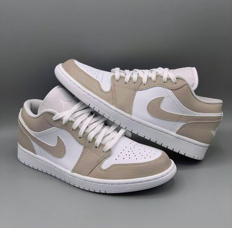 Air Jordan 1 Low Beige, Beige Jordans, Nike Jordan Beige, Nike Shoes Low, Air Jordans Low, Jordan Beige, Jordan 1s Low, Jordan Low 1, Air Jordan 1 Lows