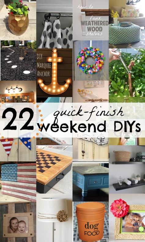 Want to create something but are short on time? No worries, try one of these simple and fast projects. 22 DIY Projects You Can Start and Finish This Weekend via Remodelaholic.com #quickprojects #diyprojects Diy Wood Shelves, Loft Ideas, Weekend Crafts, Diy Event, Wood Working Gifts, Weekend Projects, Crafty Diy, Repurposed Furniture, Website Link