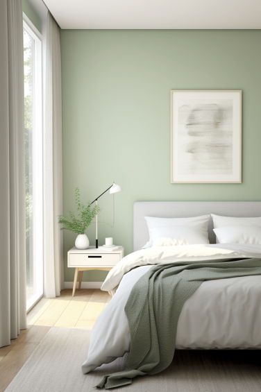 Looking for sage green bedroom ideas? Explore this roundup of soothing green hues, eco-friendly accents, and minimalist designs for a fresh update 🍃. Whether it's modern chic or rustic charm you're after, these ideas have you covered. #SageGreenBedroomIdeas Light Green Wall Bedroom, Light Sage Green Bedroom, Green Bedroom Colors, Sage Green Bedroom Ideas, Light Green Bedrooms, Sage Bedroom, Woodland Bedroom, Green Bedrooms, Bedroom Colours