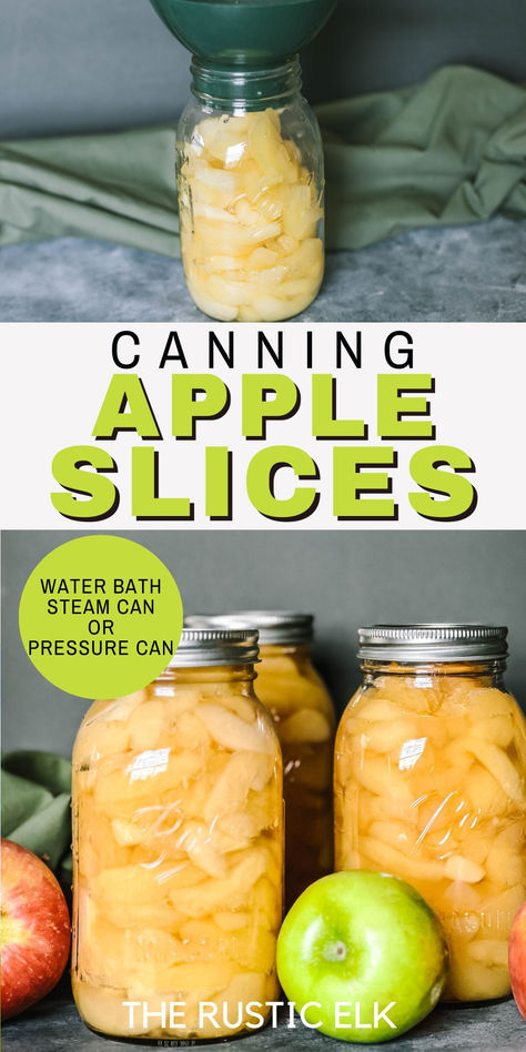 Canning Apples | How to Can Apple Slices Pressure Can Apples, How To Can Apple Slices, Fresh Apple Canning Recipes, Water Bath Apples, Canning Sliced Apples, How To Can Apples Canning Recipes, Canning Fresh Apples, Preserving Apples Freezing, How To Can Cinnamon Apples