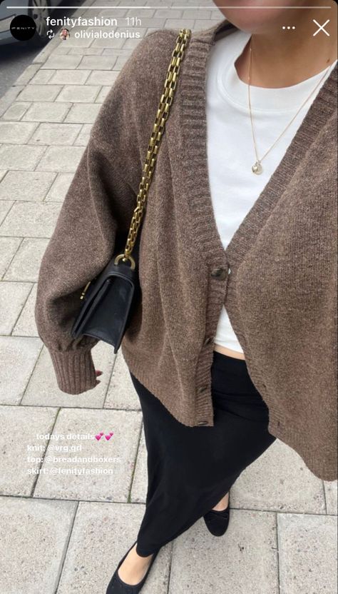 Adrette Outfits, Mode Zara, Look Plus Size, Uni Outfits, Corporate Outfits, Brown Cardigan, Looks Party, Looks Street Style, Mode Inspo