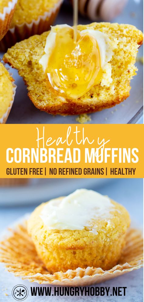 Use my recipe filtering to find any recipe you want in my recipe index! Filter by meal, ingredients, diet, or occasion! Like this recipe? Don’t forget to pin this recipe for later and follow @hungryhobby on Pinterest for more healthy recipes, quick workouts, and nutrition tips! Corn Muffin Recipes Healthy, Healthy Homemade Cornbread, Gf Corn Muffins, Gluten Free Cornmeal Muffins, Healthy Sweet Cornbread, Cornbread Recipe Healthy, Chickpea Flour Cornbread, Cornbread Recipe With Corn Flour, Healthier Cornbread Recipe