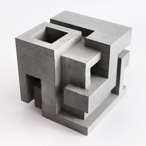 Cubic Geometry ix-vi Concrete sculpture 9 x 9 x 9 in Edition of 3  #brutalism #contemporarysculpture #contemporaryart #artchitecture #concrete Cubic Architecture, David Umemoto, Cubes Architecture, Concept Models Architecture, Architectural Sculpture, Concrete Sculpture, Arch Model, Architecture Model Making, Architecture Concept Drawings