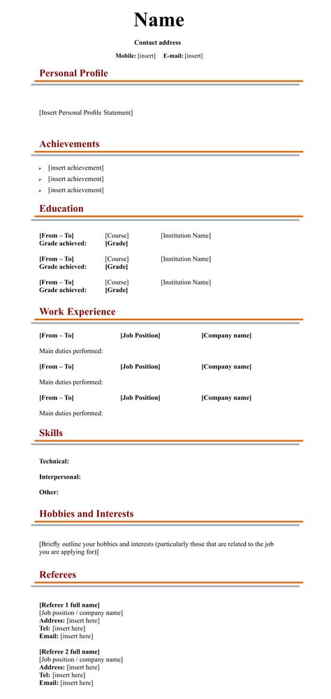 Resume Fill Up Form, Blank Cv Template, Resume In Word Format, Printable Resume Template Free, Blank Resume Template Free Downloadable, Resume Blank Format, Blank Cv Form, Fill In The Blank Resume Template, Work Resume Templates