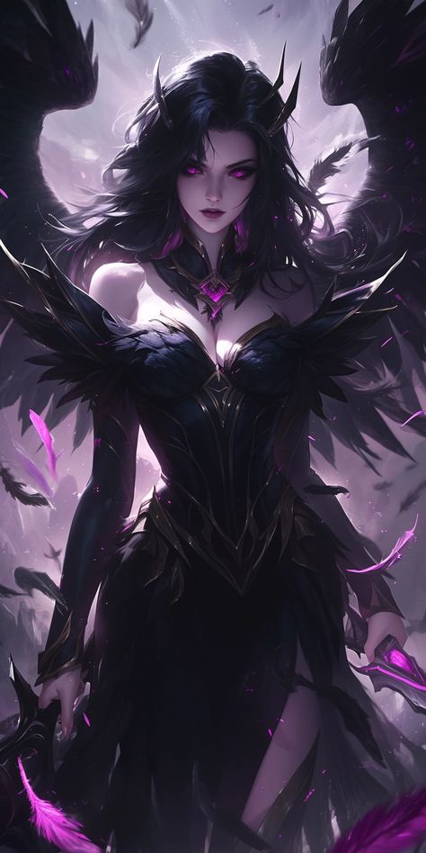 Created with Midjourney Ai #Character #Fantasy #Anime #cartoon #cyberpunk #sci-fi Gothic Anime Characters, Female Artworks, Goth Female, Cartoon Cyberpunk, Morgana League Of Legends, Anime Purple, Personaje Fantasy, Female Demons, Dark Princess